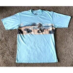 Hot Rod T-shirt Men's Medium Blue All Over Print Short Sleeve